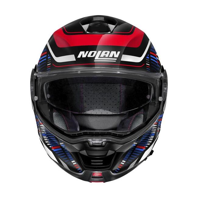 Casco Modulare N100-5 P Starboard N-com 048 Glossy Black Red Blue Nolan